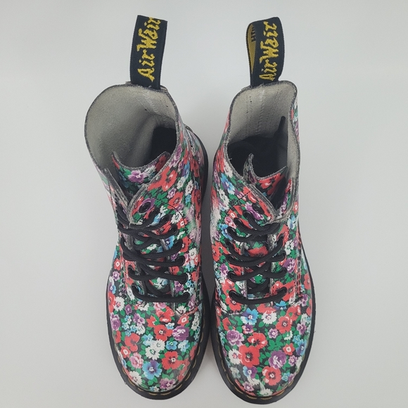 Dr. Martens 1460 Pascal Black Wild Poppy Boot - Picture 5 of 11